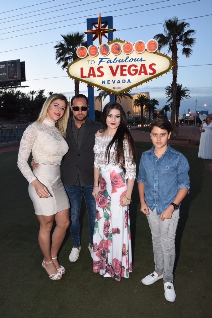 Marcelo Gimenez com a família em Las Vegas